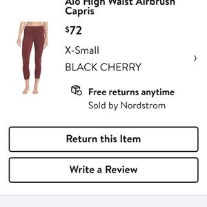 Alo yoga high waisted airbrush Capri leggings size xs